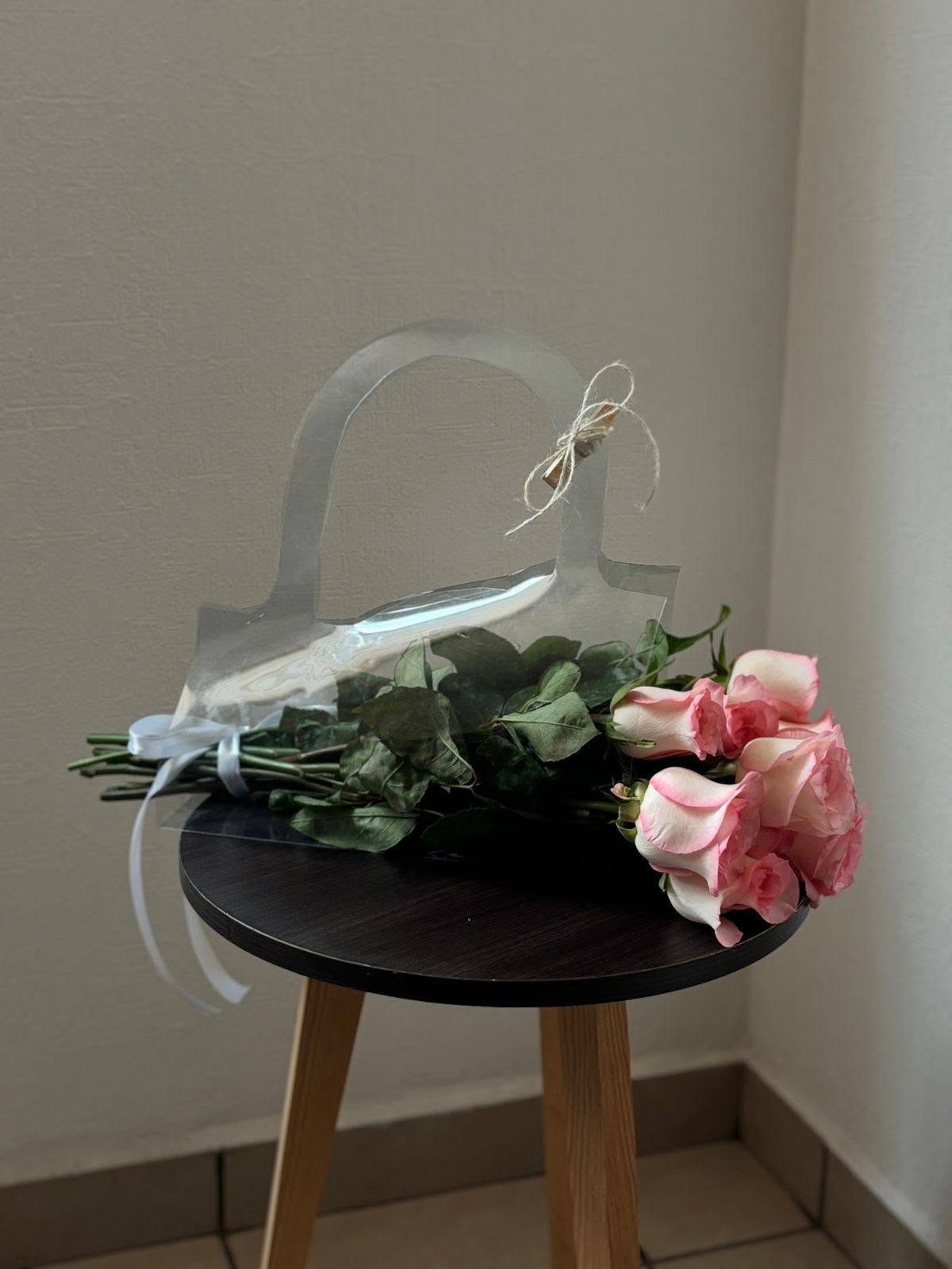 Estuche transparente para flores